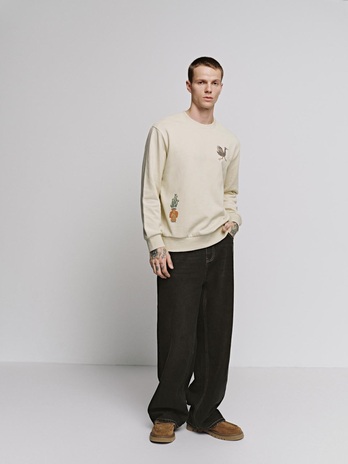 Printed Patch Detail Sweatshirts