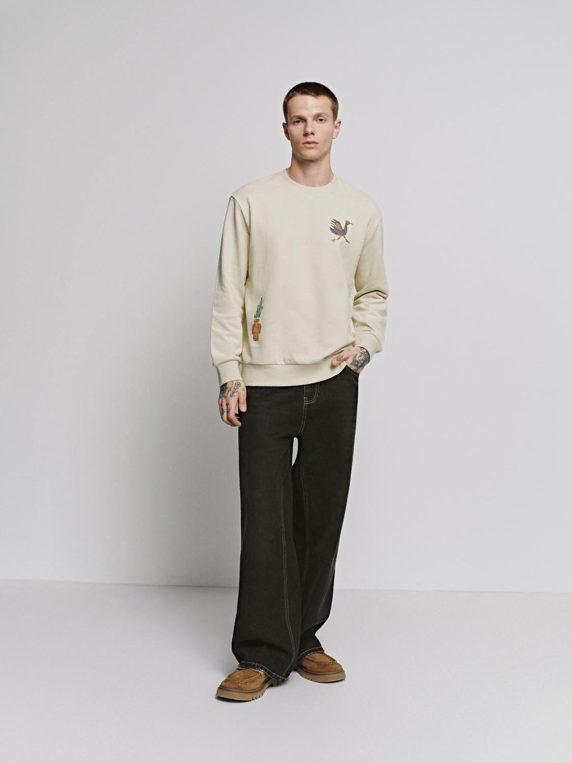 Printed Patch Detail Sweatshirts