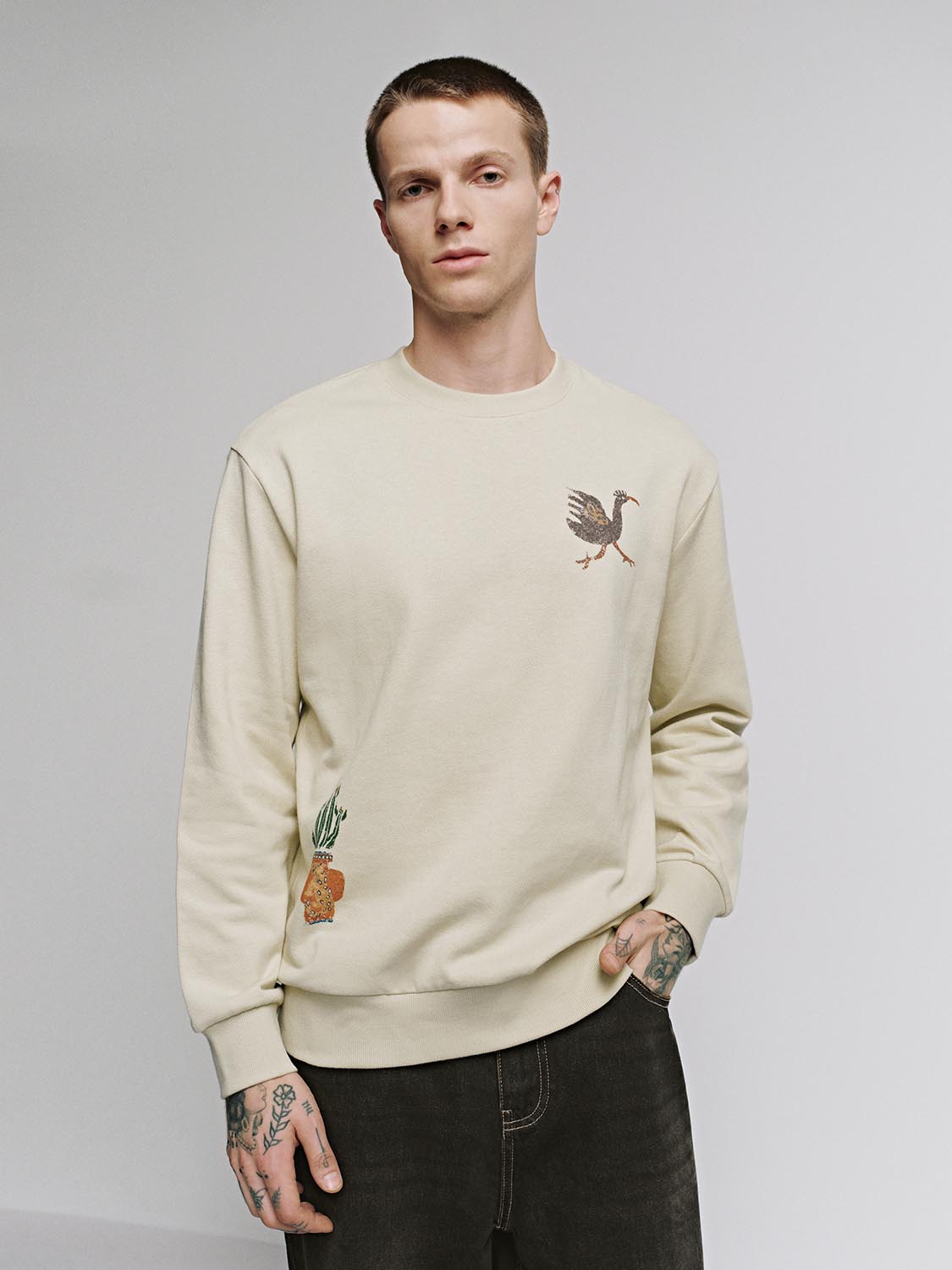 Printed Patch Detail Sweatshirts
