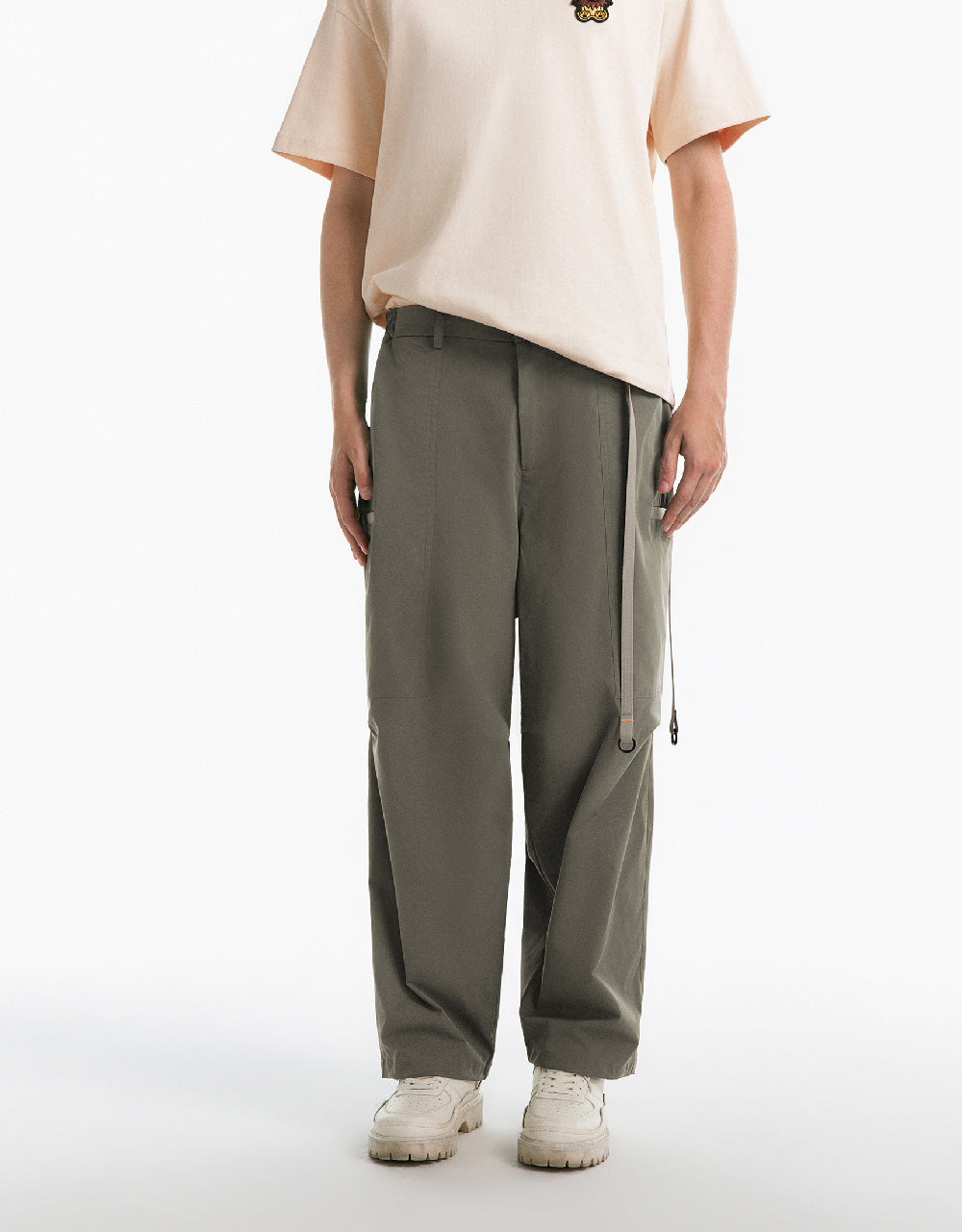 Woven Straight Pants With Pockets