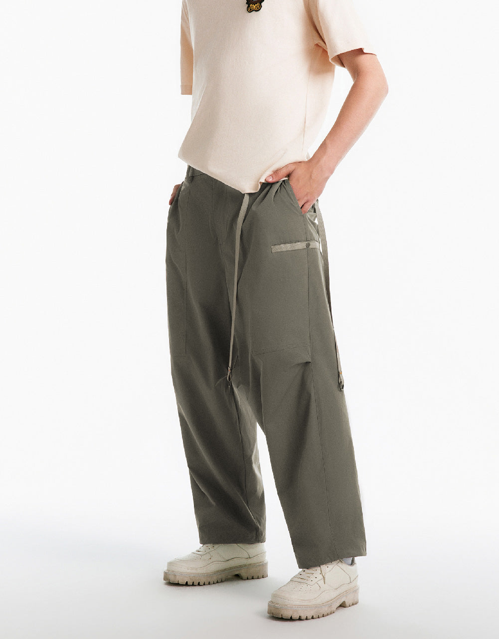 Woven Straight Pants With Pockets