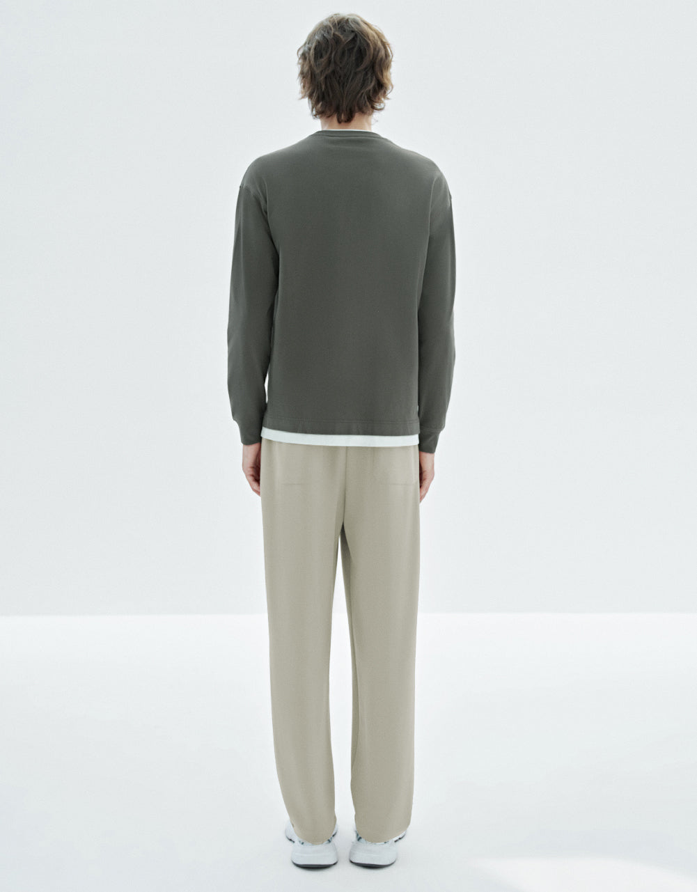 Drawstring Waist Knitted Straight Pants