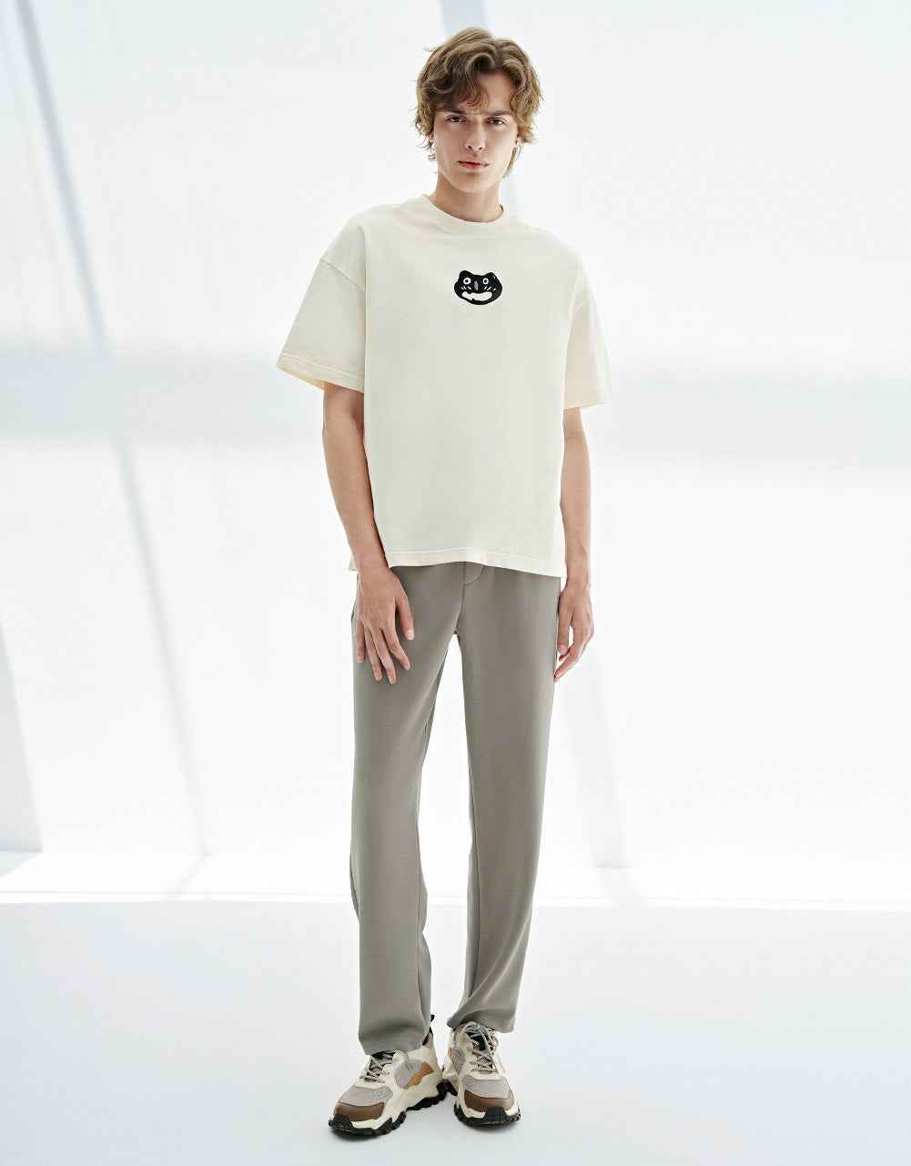 Drawstring Waist Knitted Straight Pants