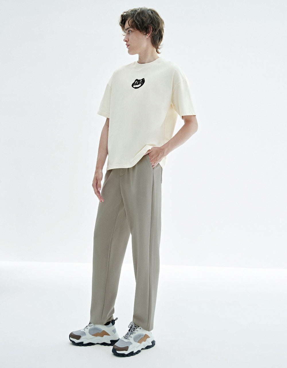 Drawstring Waist Knitted Straight Pants