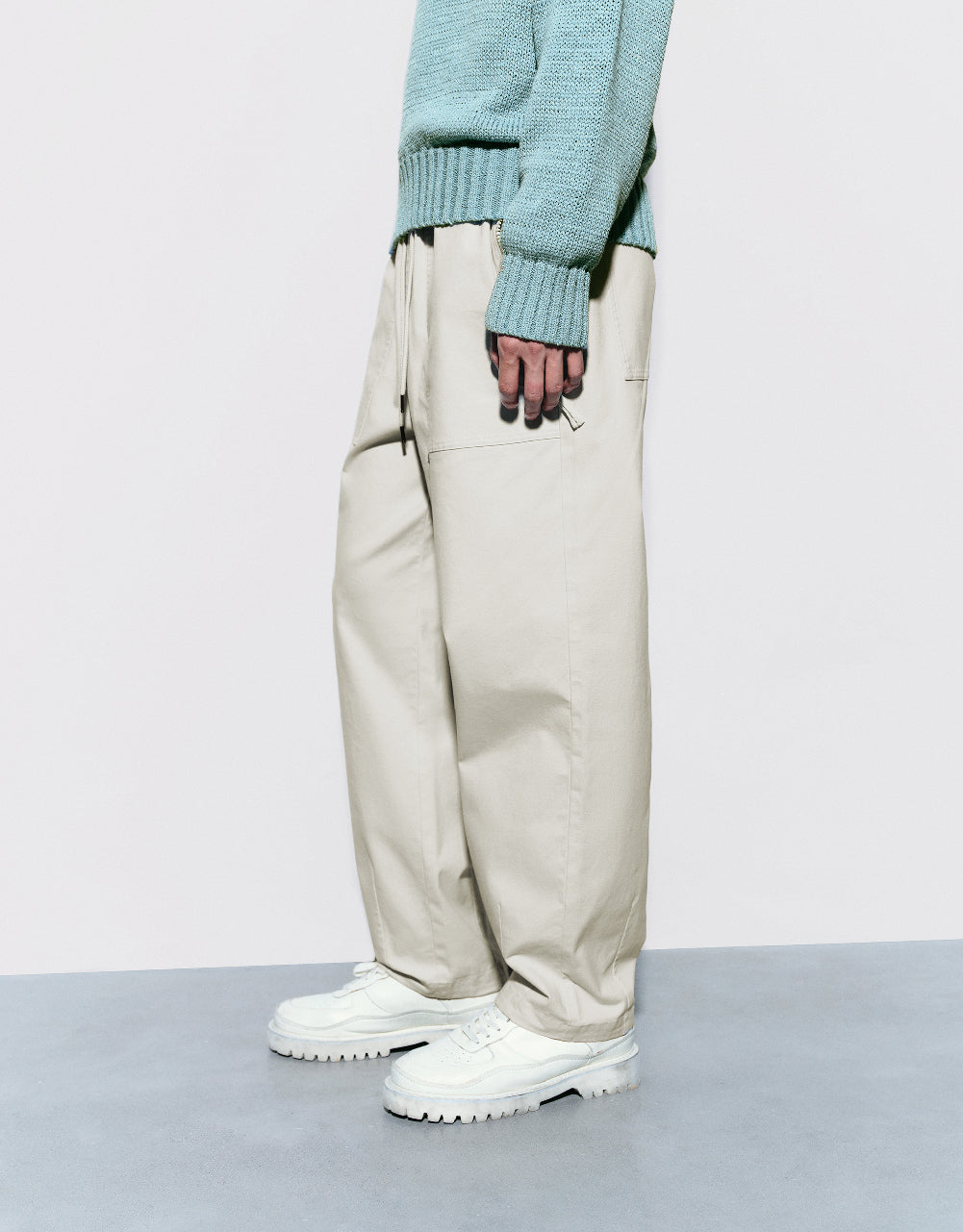 Drawstring Waist Straight Pants