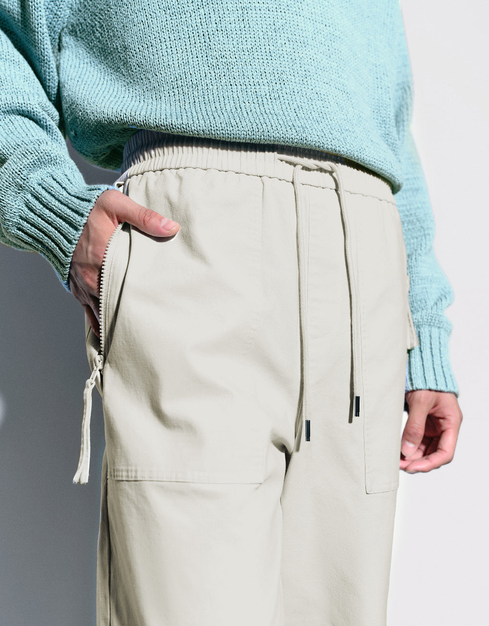 Drawstring Waist Straight Pants