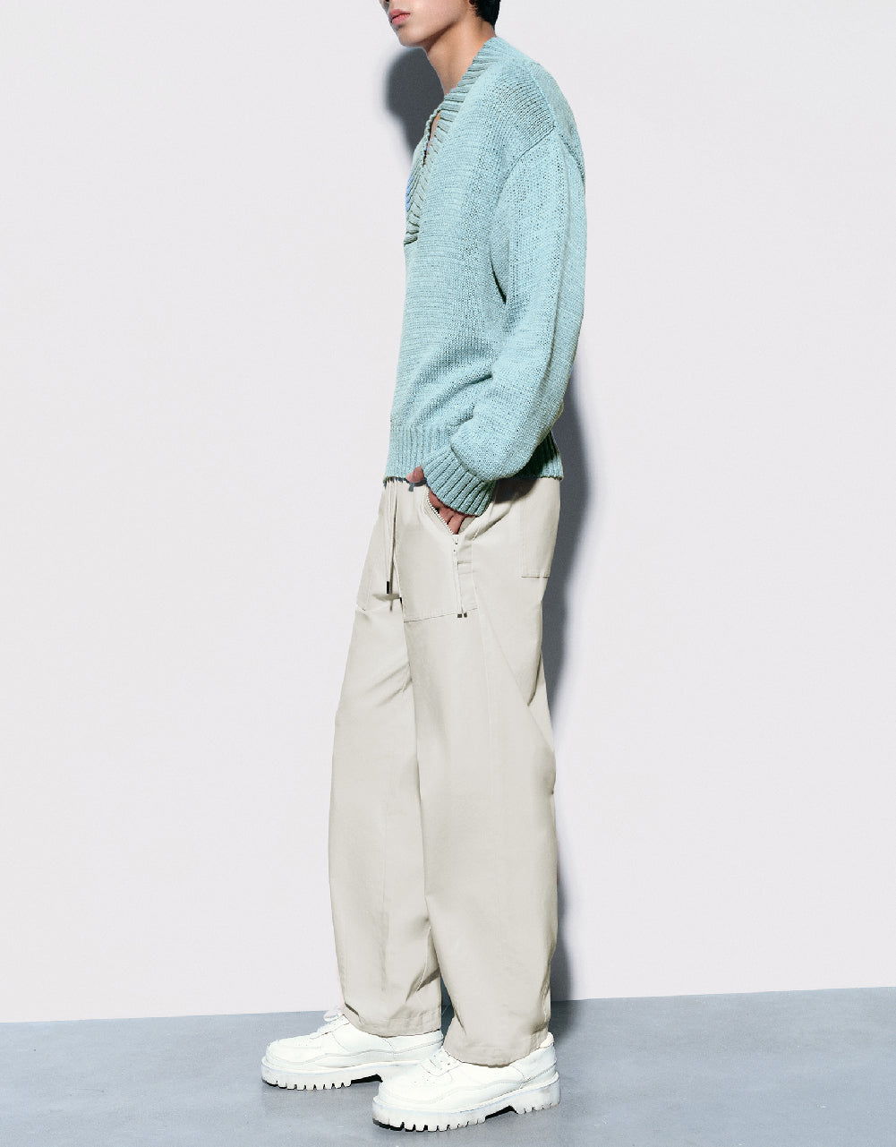 Drawstring Waist Straight Pants