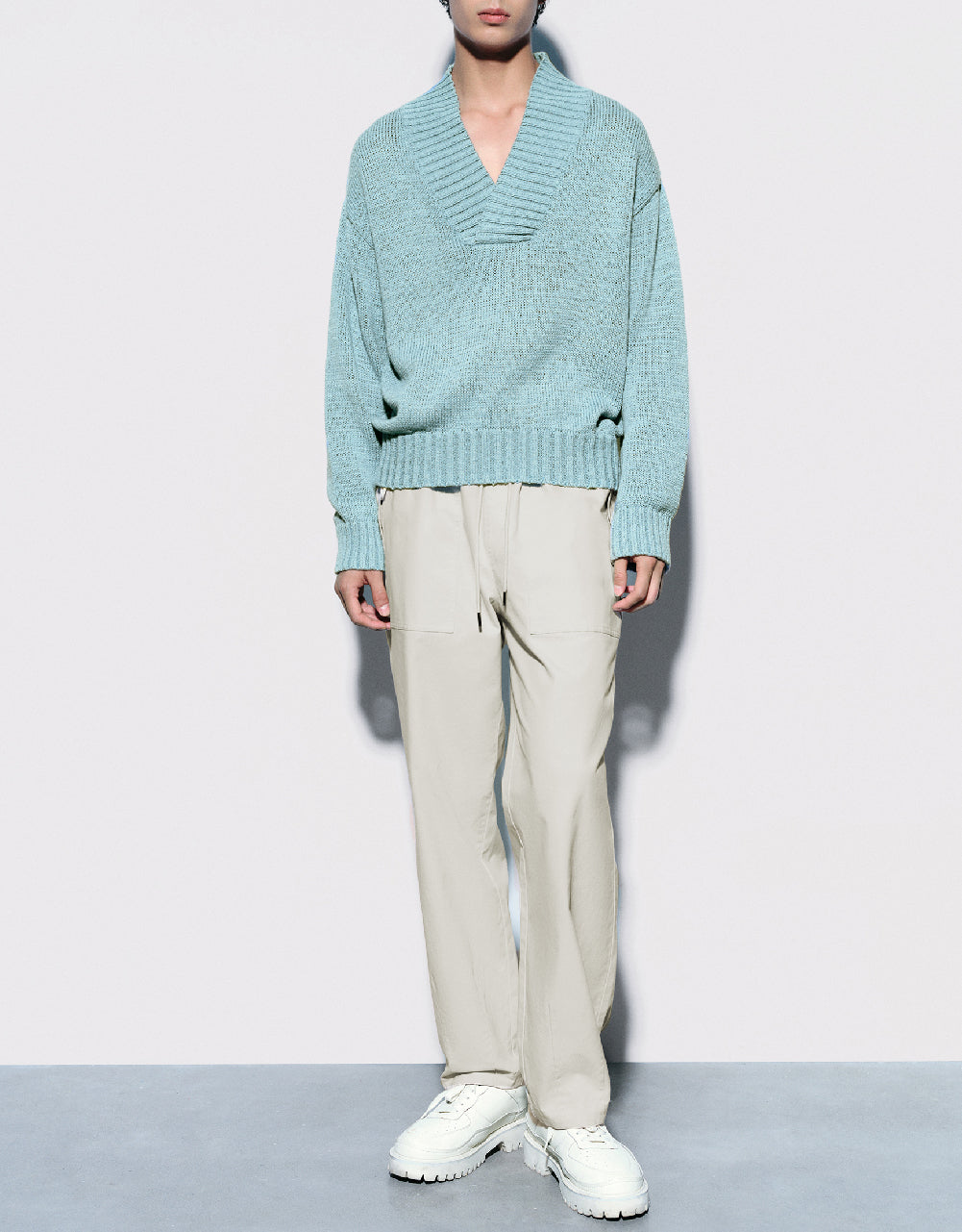 Drawstring Waist Straight Pants