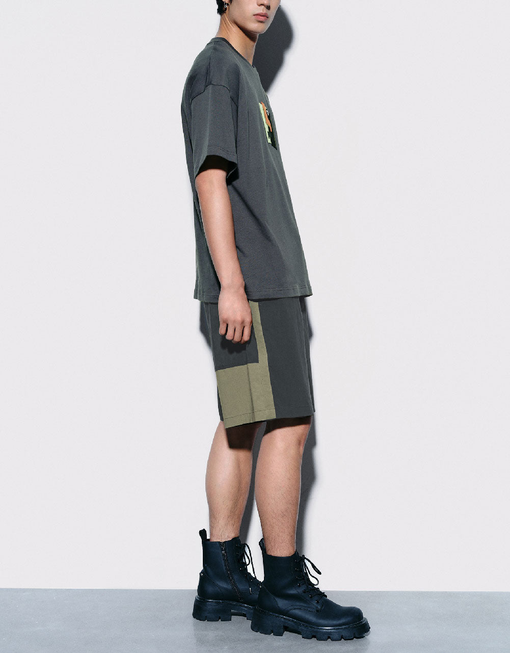 Colorblocks Drawstring Waist Shorts