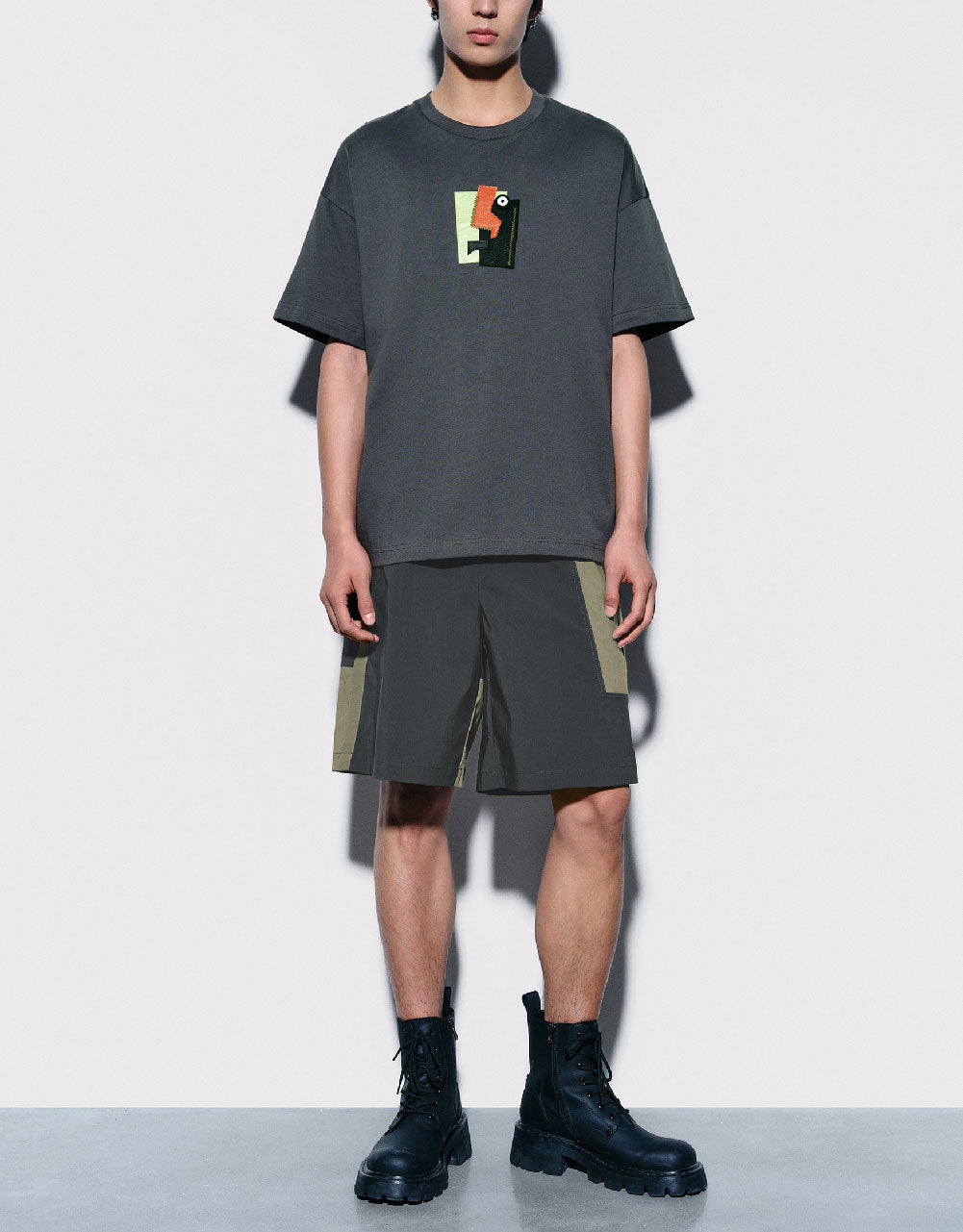 Colorblocks Drawstring Waist Shorts