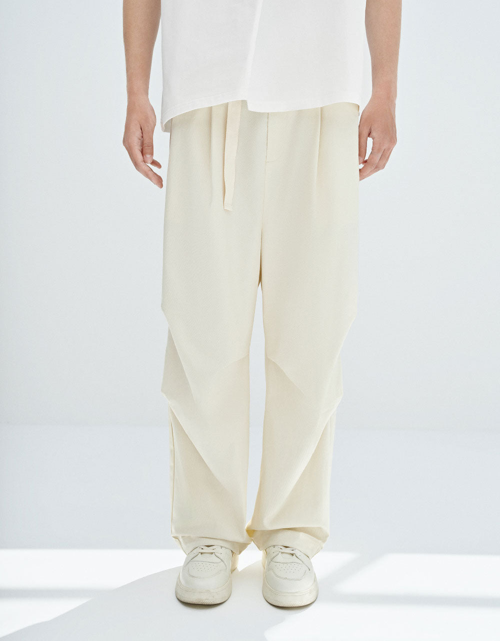 Straight Pants With Belt