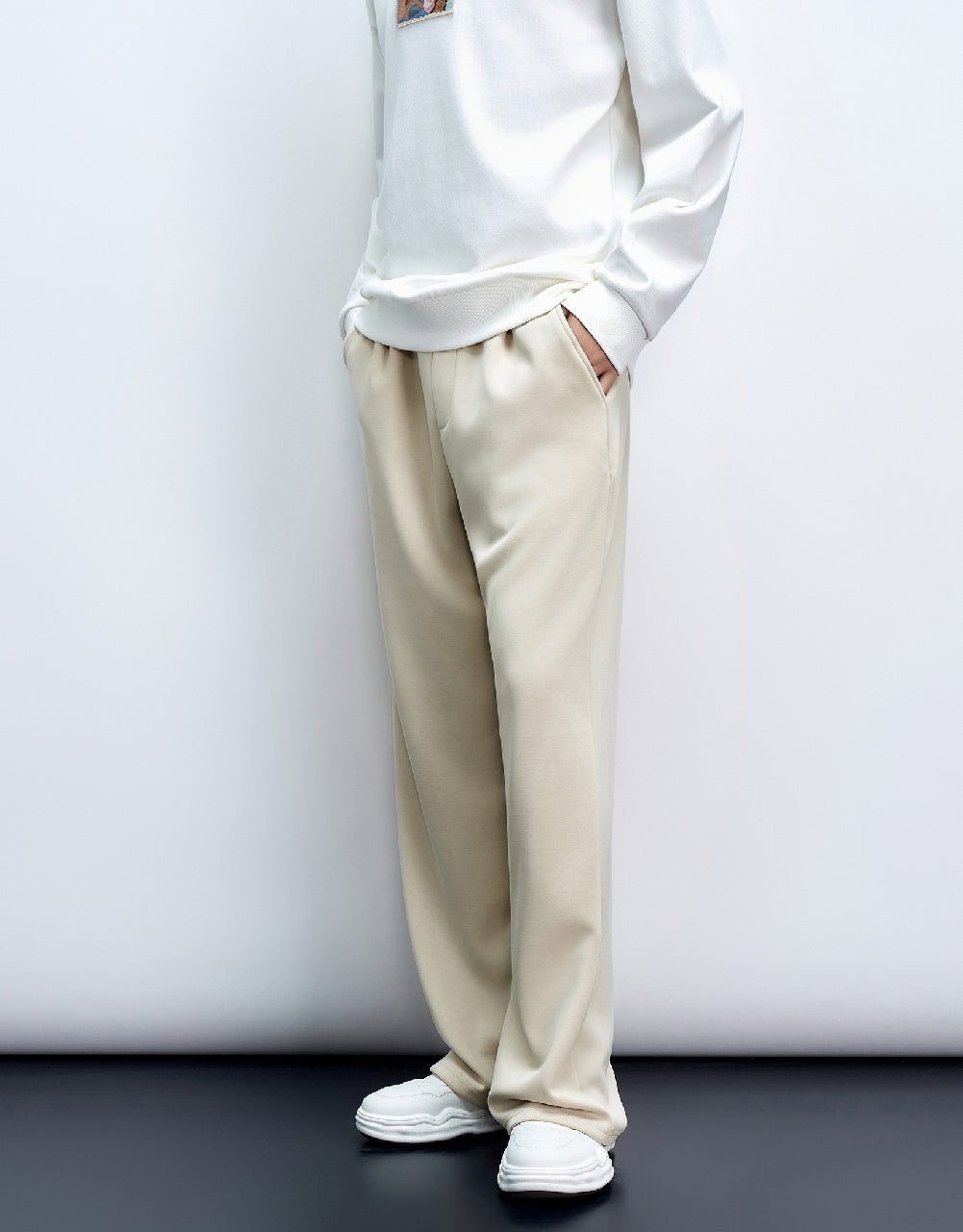 Drawstring Waist Straight Pants