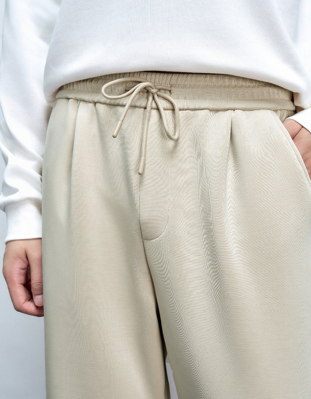 Drawstring Waist Straight Pants