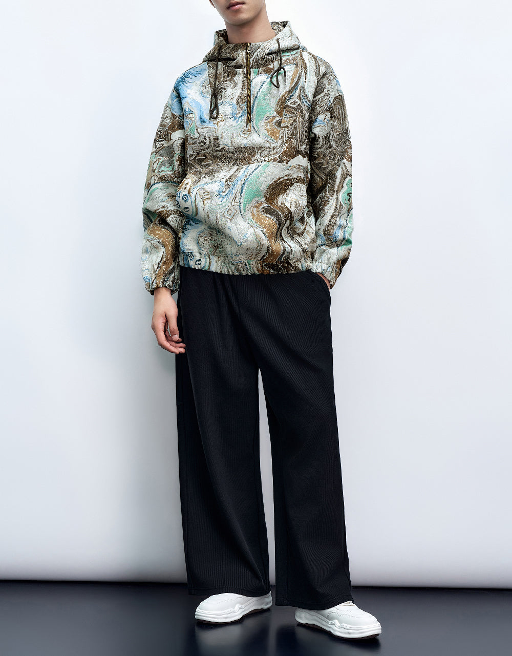 Elastic Waist Knitted Wide-Leg Pants