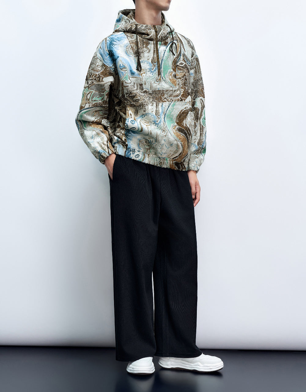 Elastic Waist Knitted Wide-Leg Pants