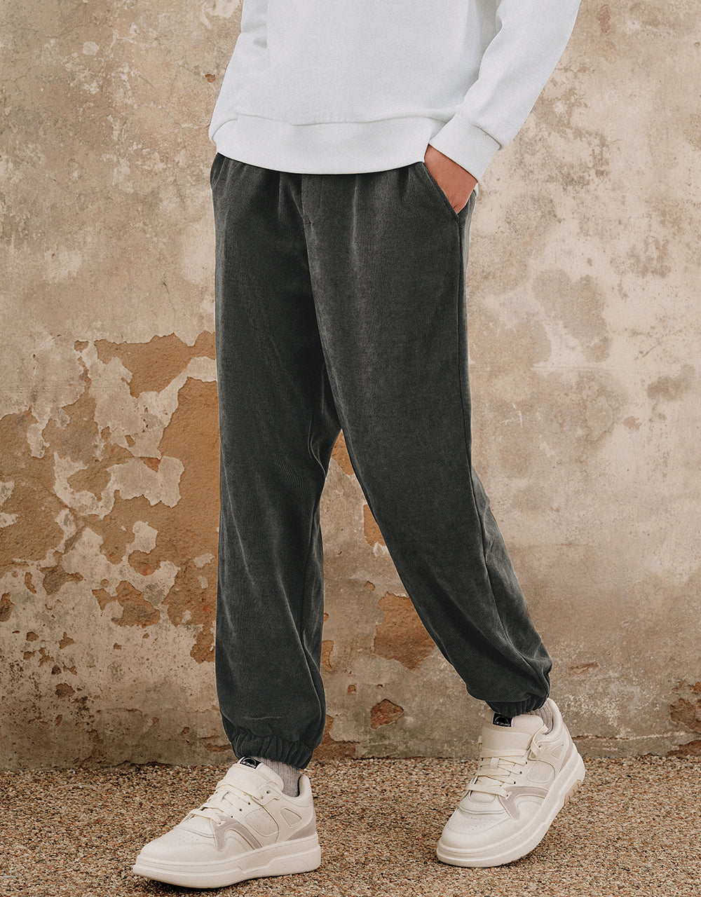 Drawstring Waist Knitted Jogger Pants