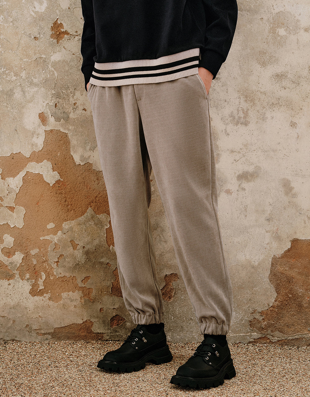 Drawstring Waist Knitted Jogger Pants
