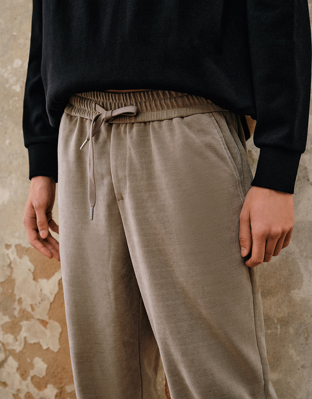 Drawstring Waist Knitted Jogger Pants