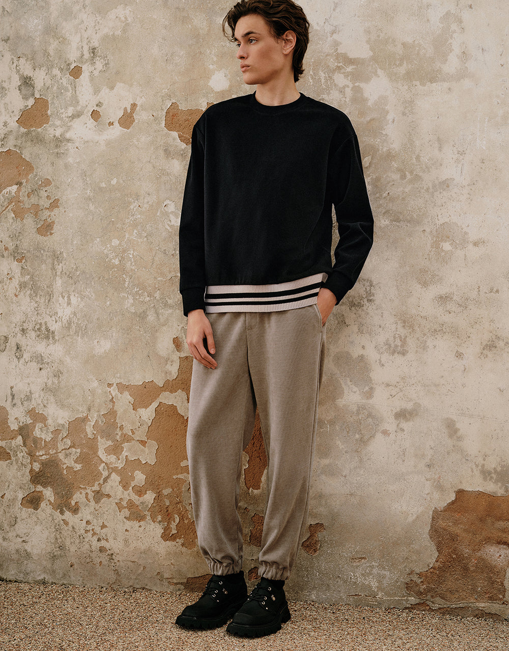 Drawstring Waist Knitted Jogger Pants