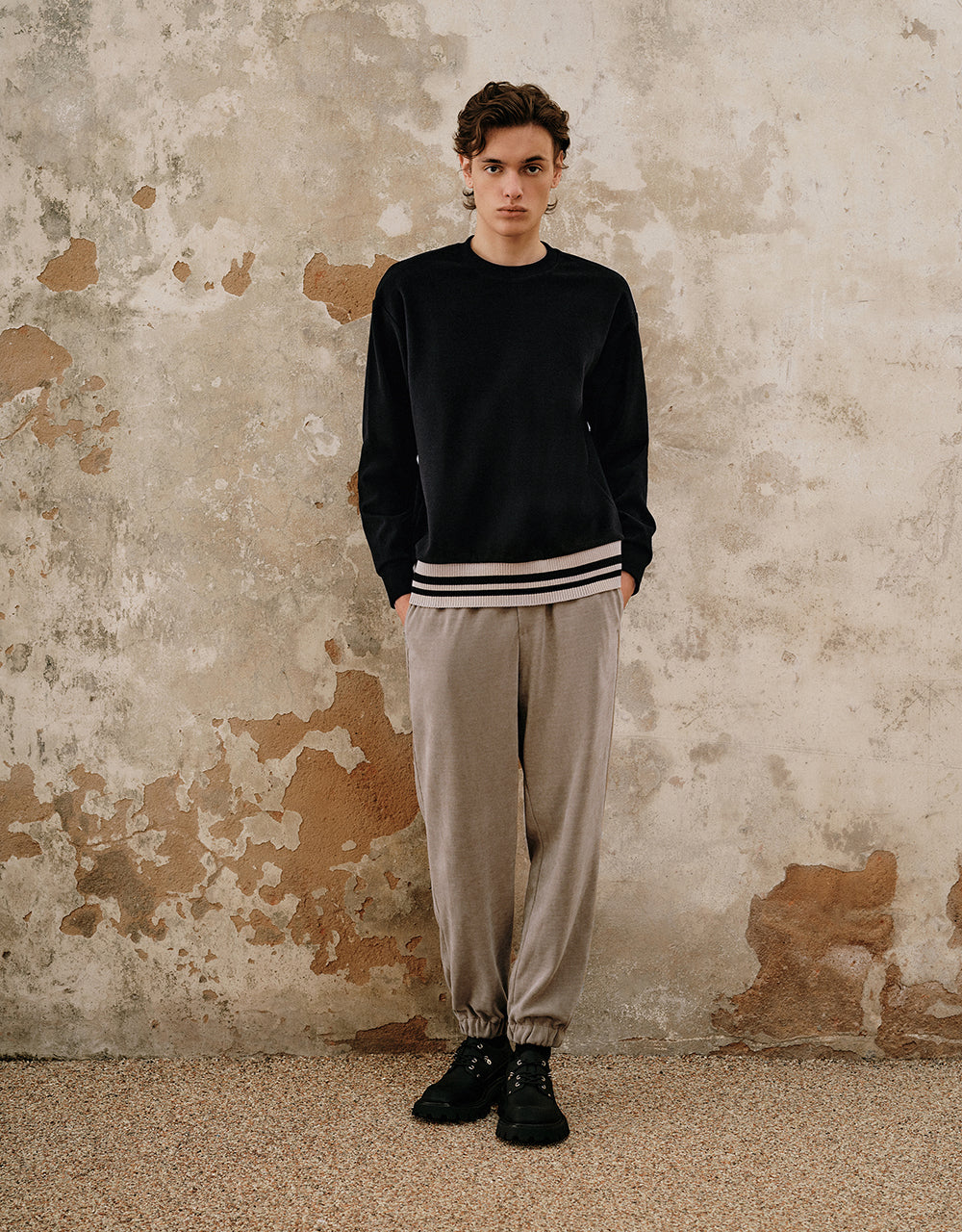 Drawstring Waist Knitted Jogger Pants