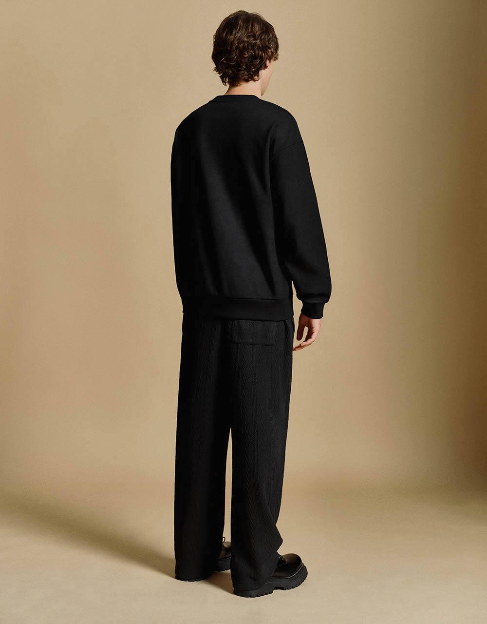 Drawstring Waist Knitted Straight Pants