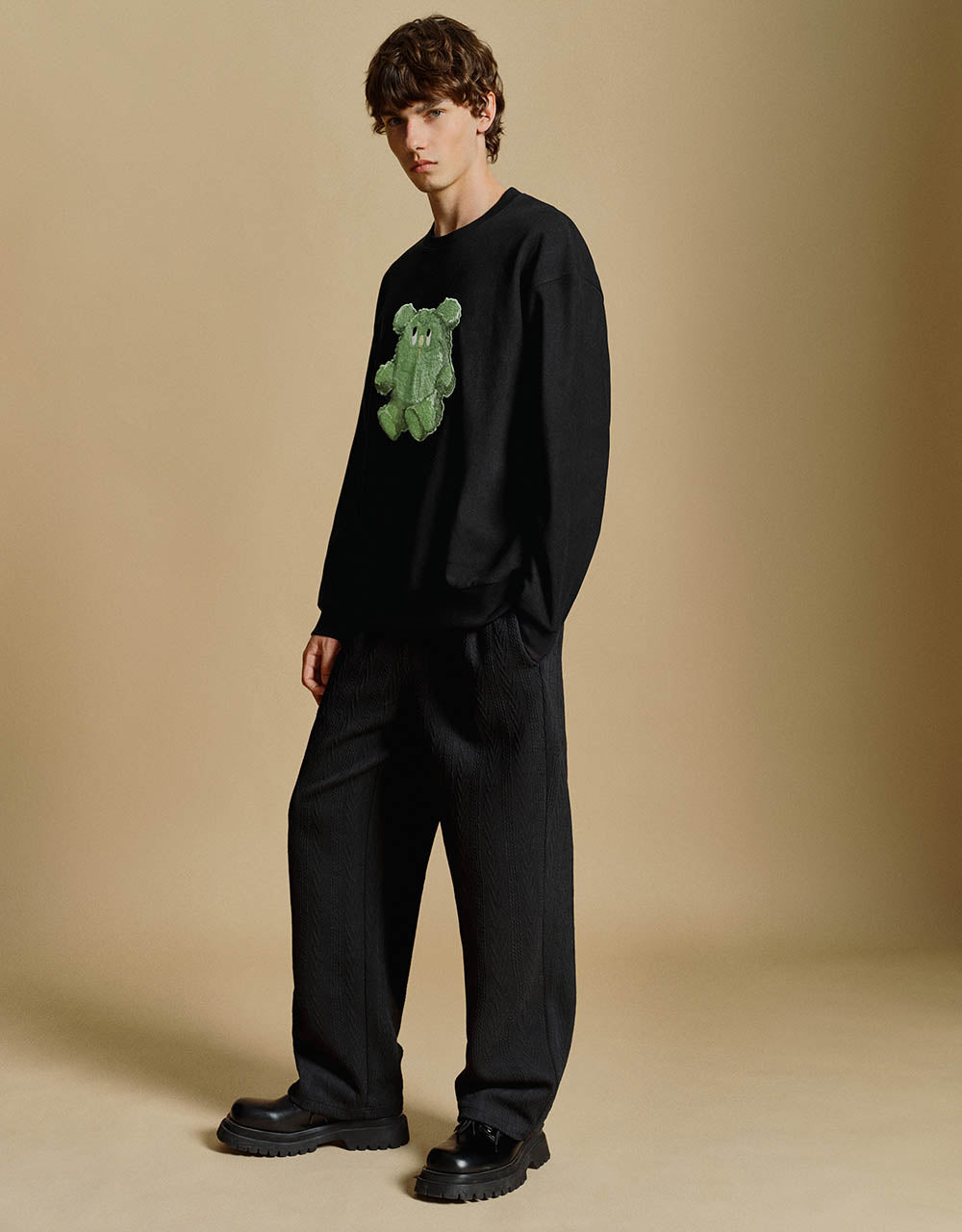 Drawstring Waist Knitted Straight Pants