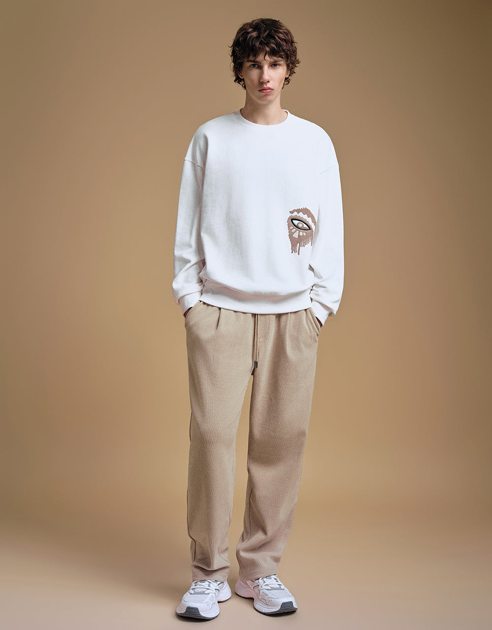 Drawstring Waist Knitted Carrot Fit Pants