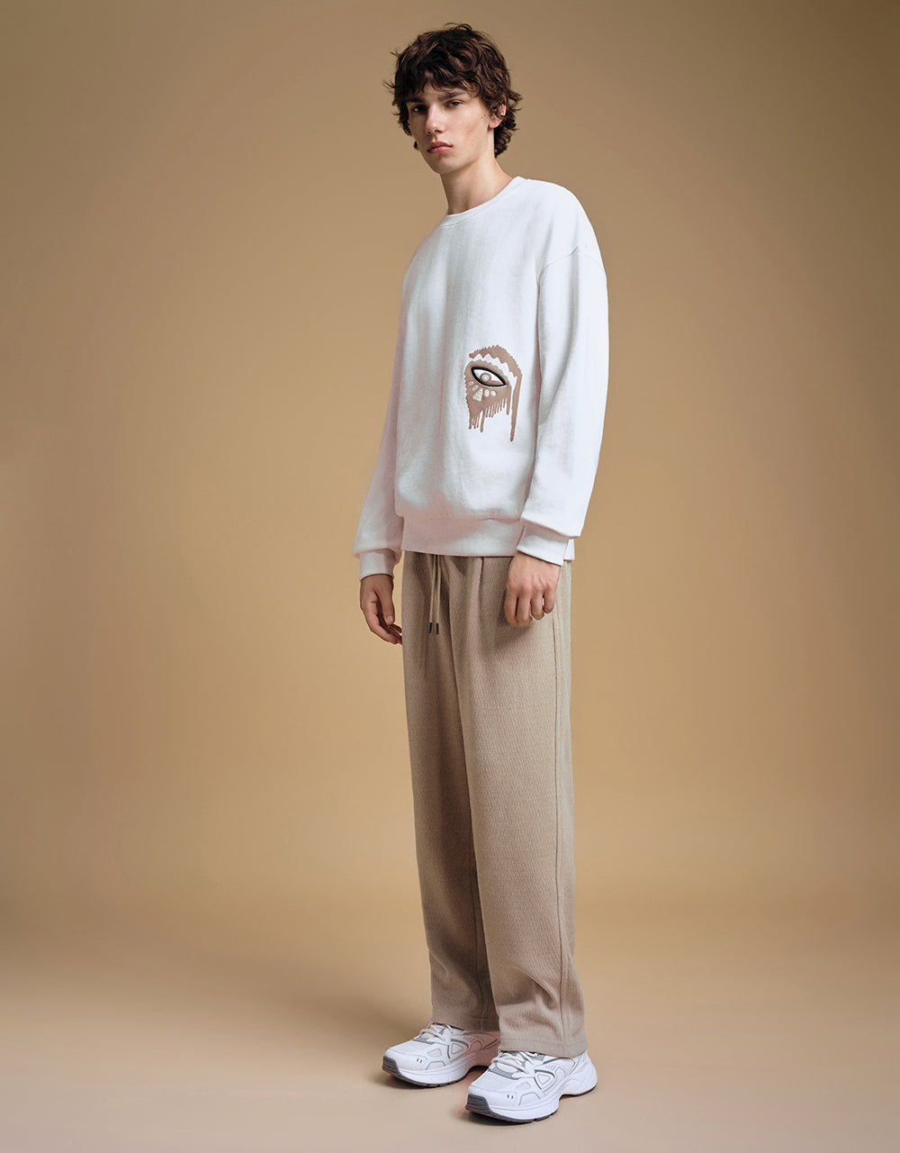 Drawstring Waist Knitted Carrot Fit Pants