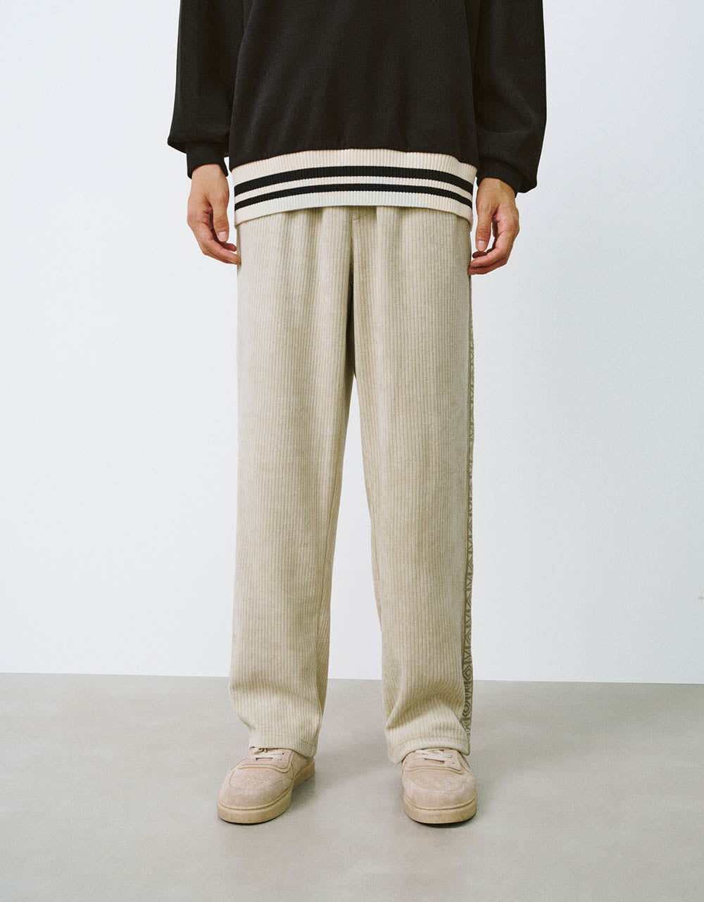 Drawstring Waist Straight Pants