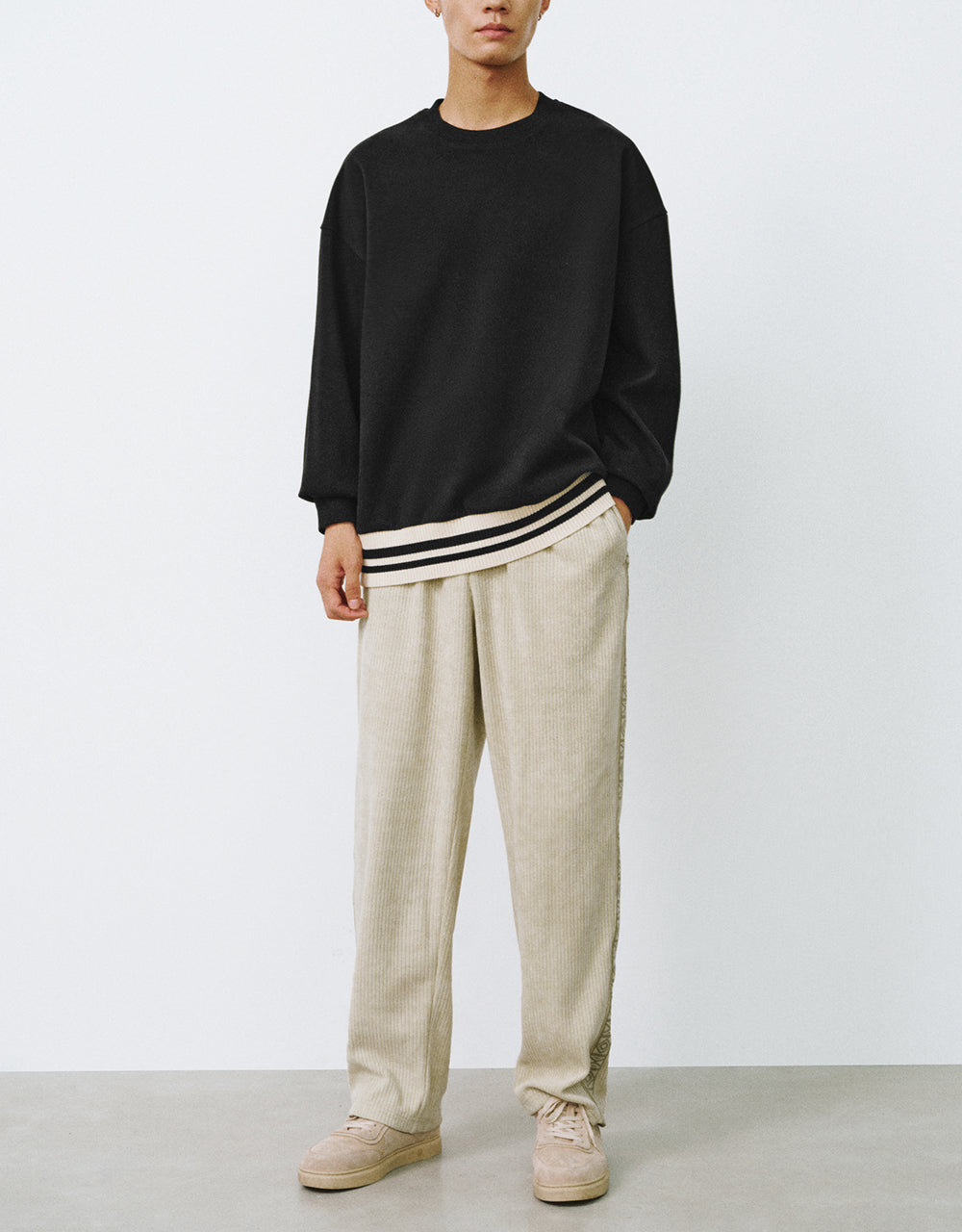 Drawstring Waist Straight Pants