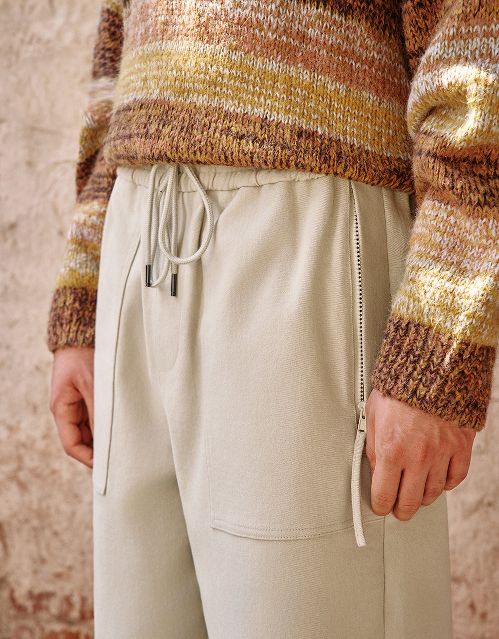 Drawstring Waist Straight Pants
