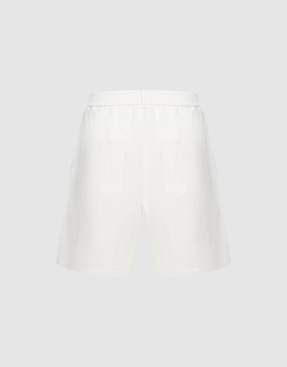 Textured Elastic Waist Shorts