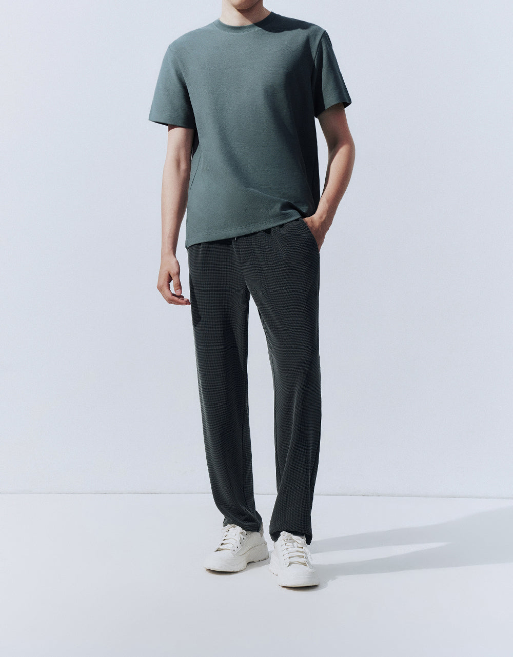Drawstring Waist Knitted Straight Pants
