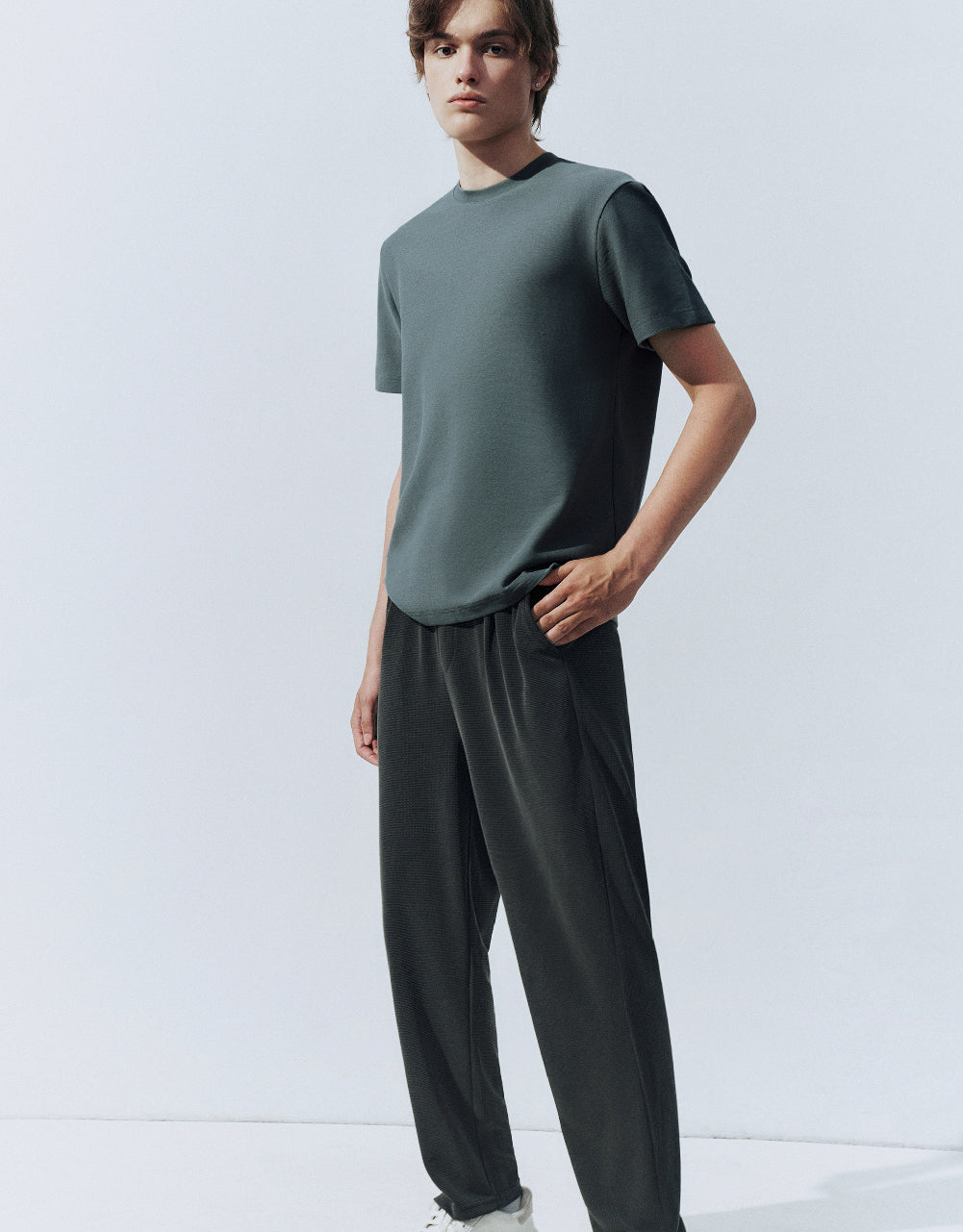 Drawstring Waist Knitted Straight Pants