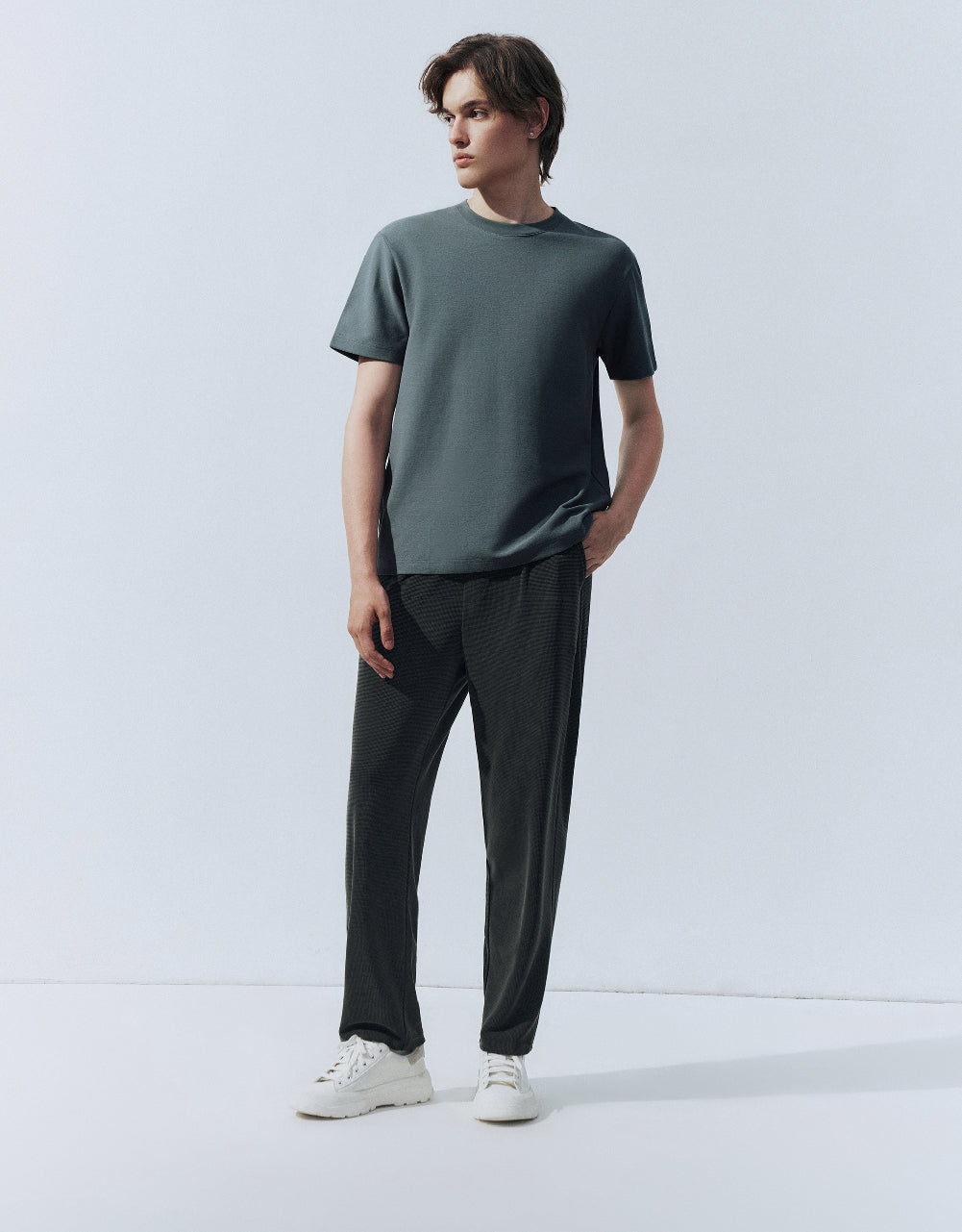 Drawstring Waist Knitted Straight Pants