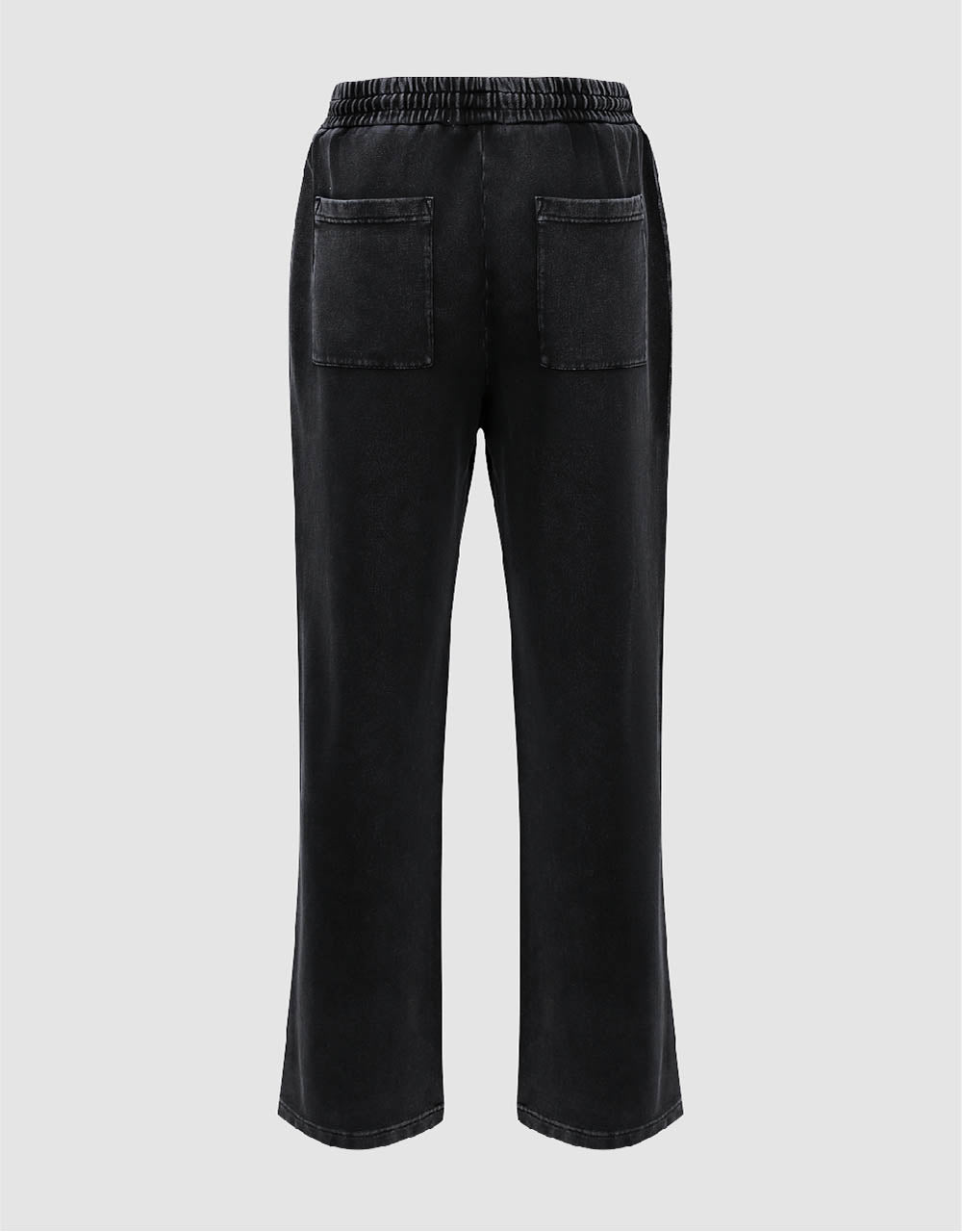 Drawstring Waist Knitted Straight Pants