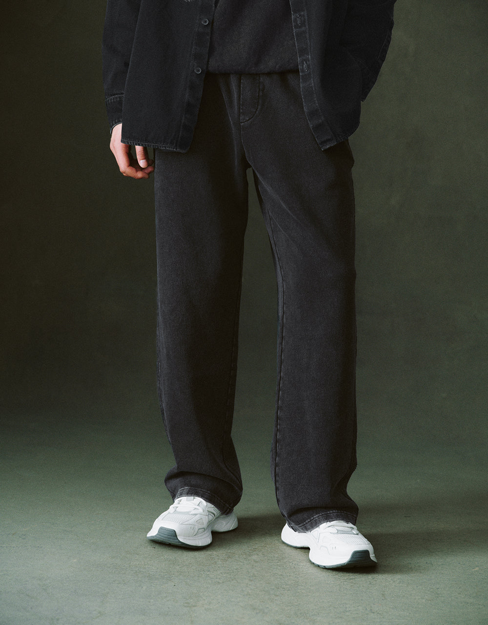 Drawstring Waist Knitted Straight Pants