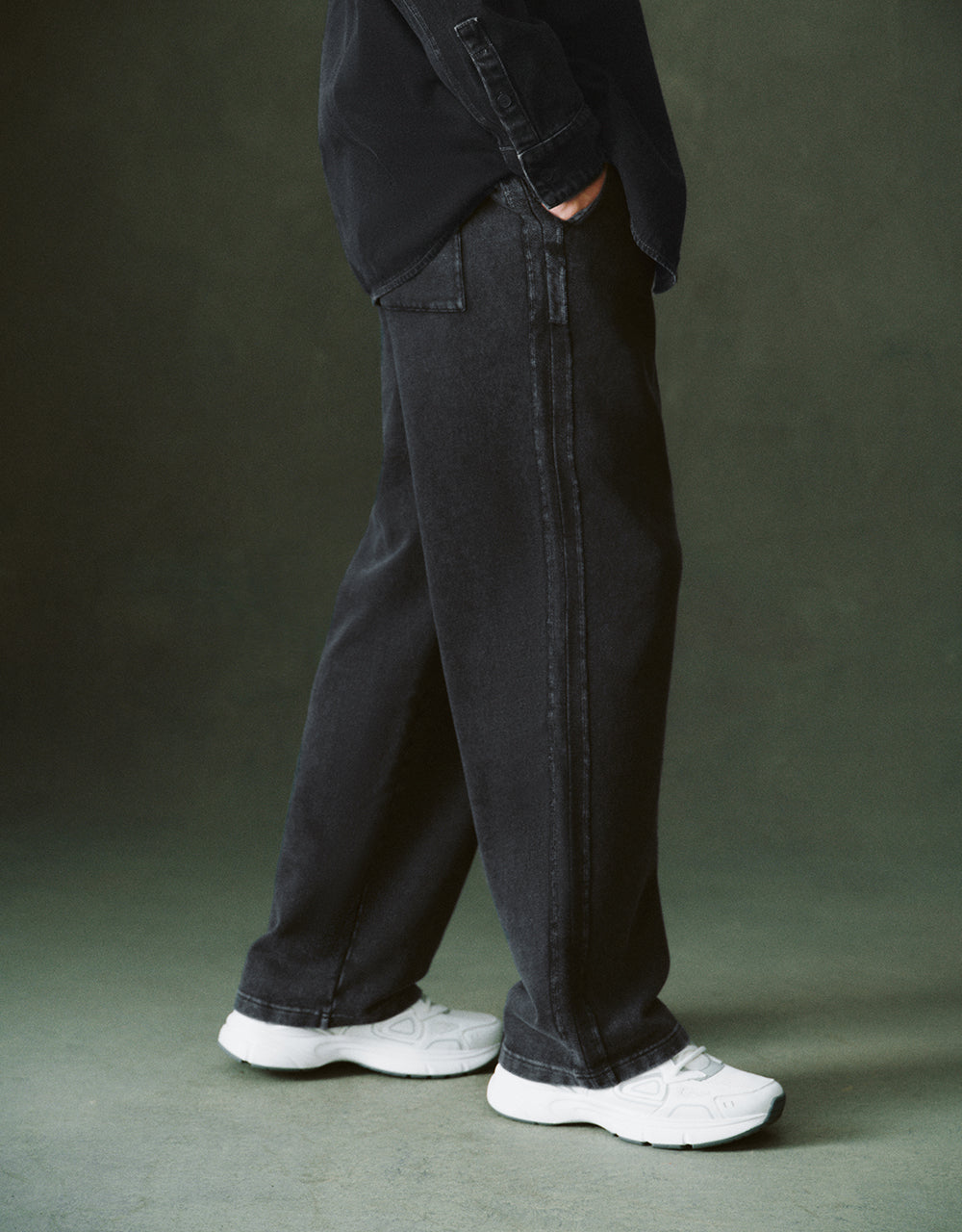 Drawstring Waist Knitted Straight Pants