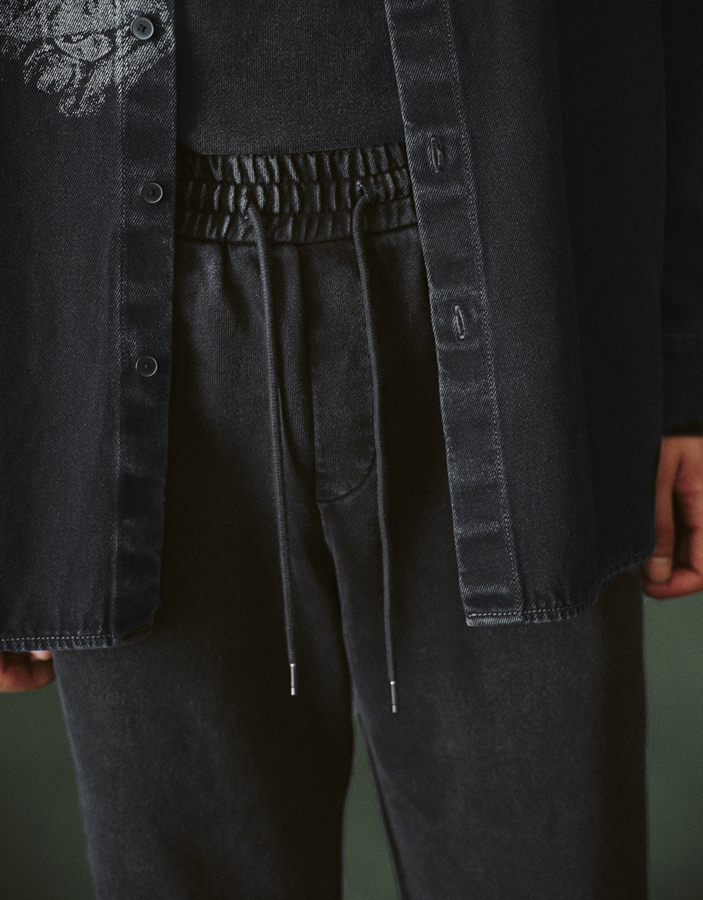 Drawstring Waist Knitted Straight Pants