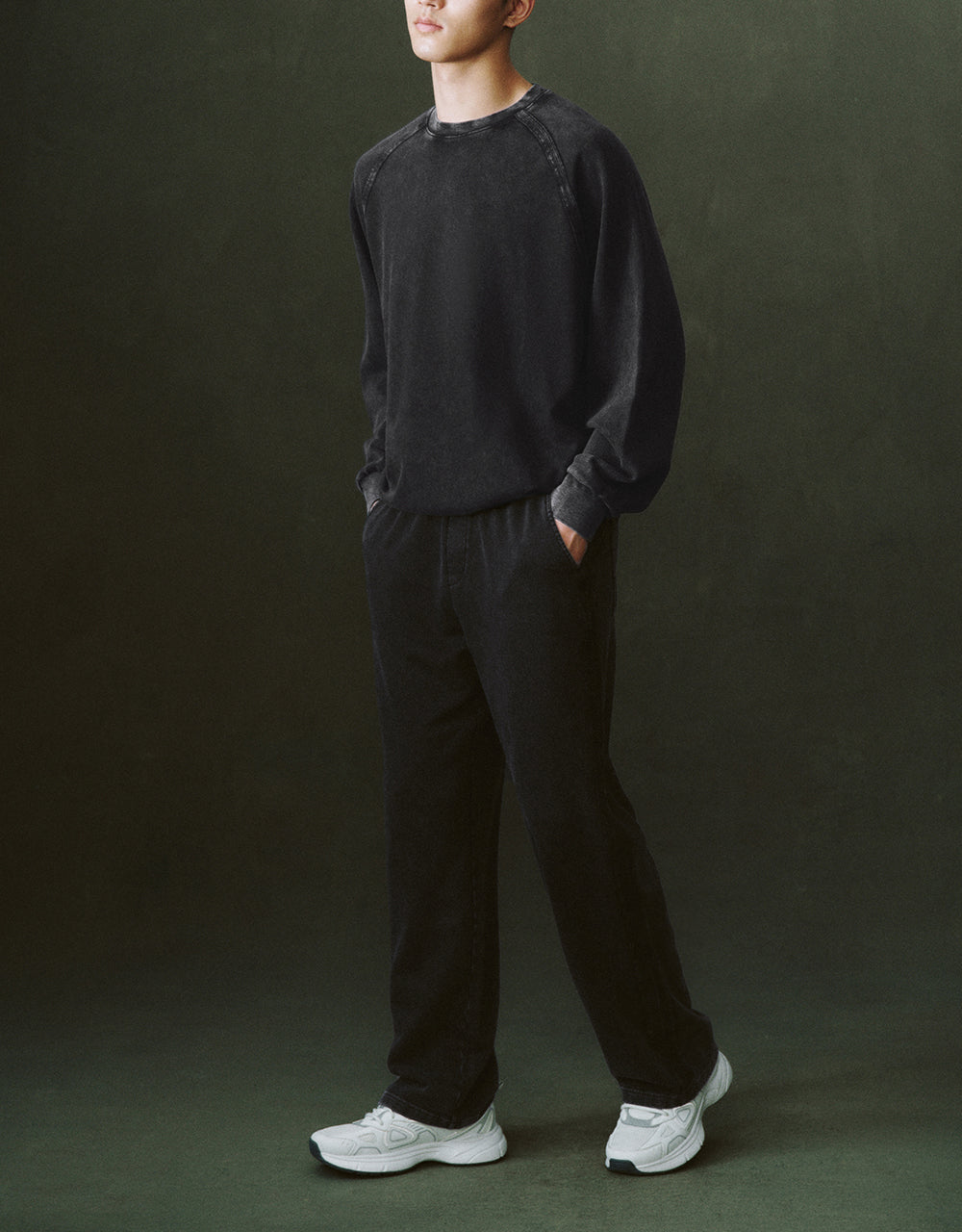Drawstring Waist Knitted Straight Pants