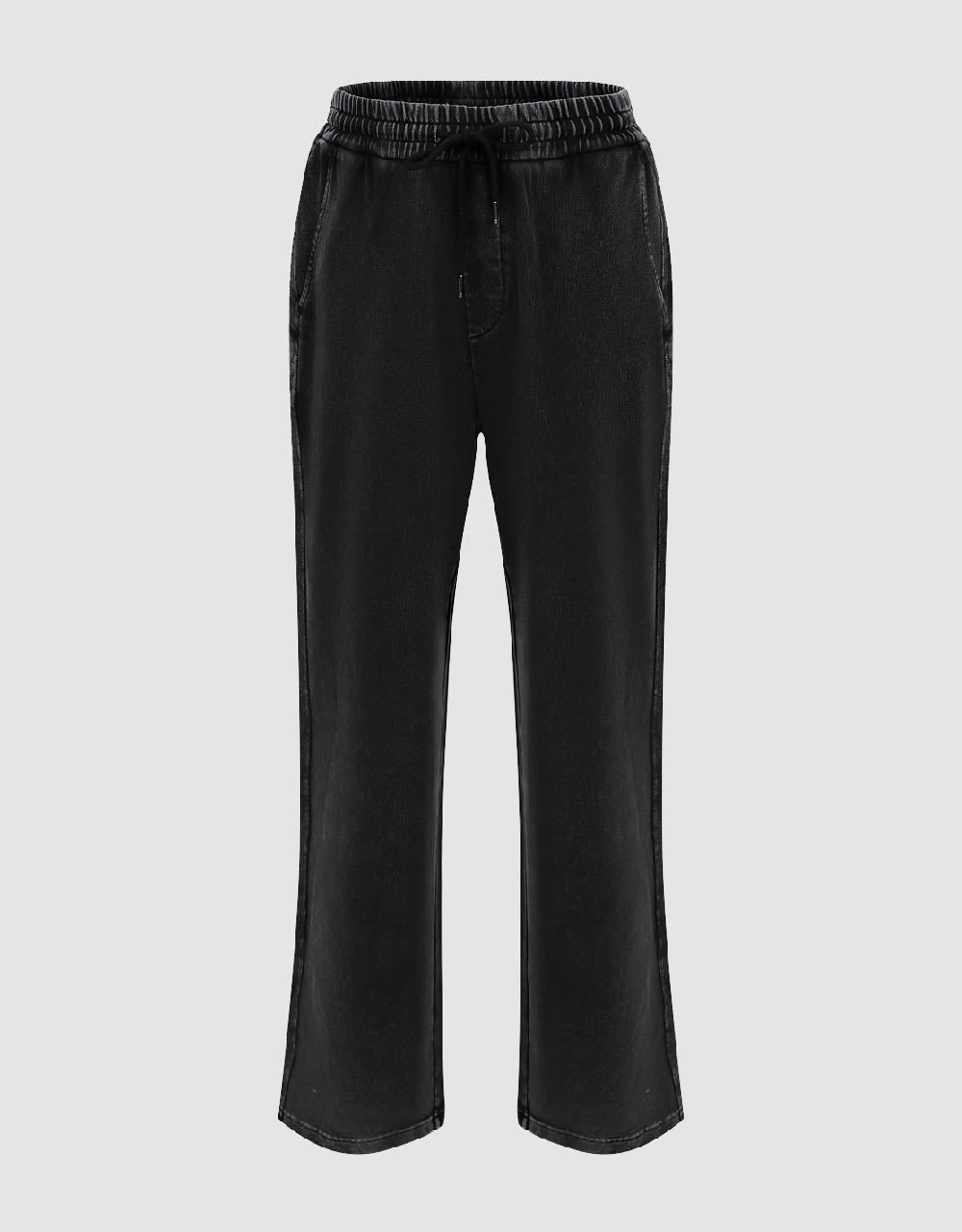 Drawstring Waist Knitted Straight Pants