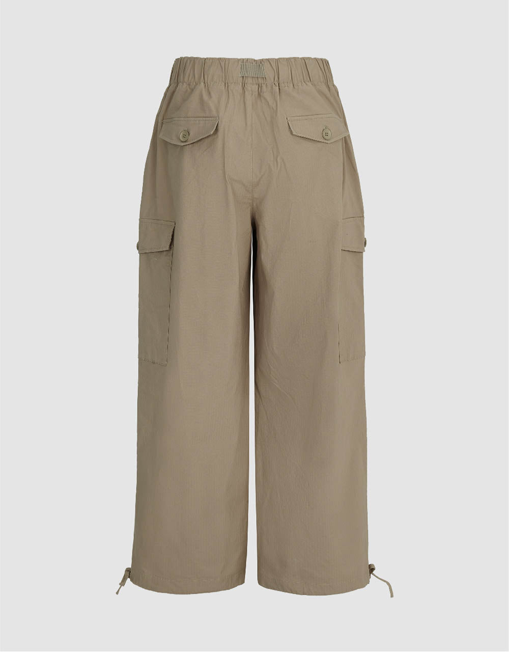 Elastic Waist Jogger Pants With Belt