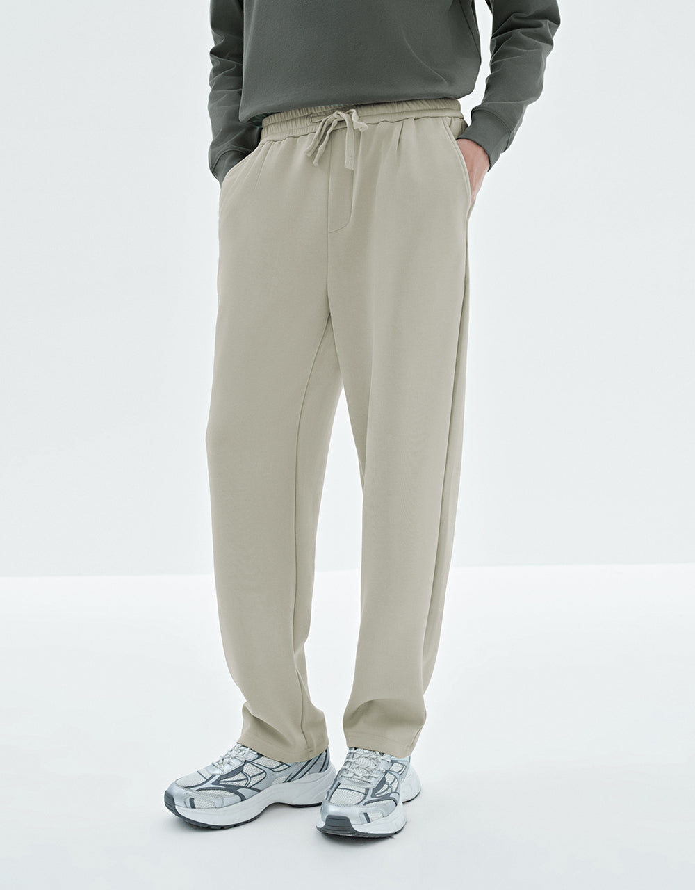 Drawstring Waist Knitted Jogger Pants