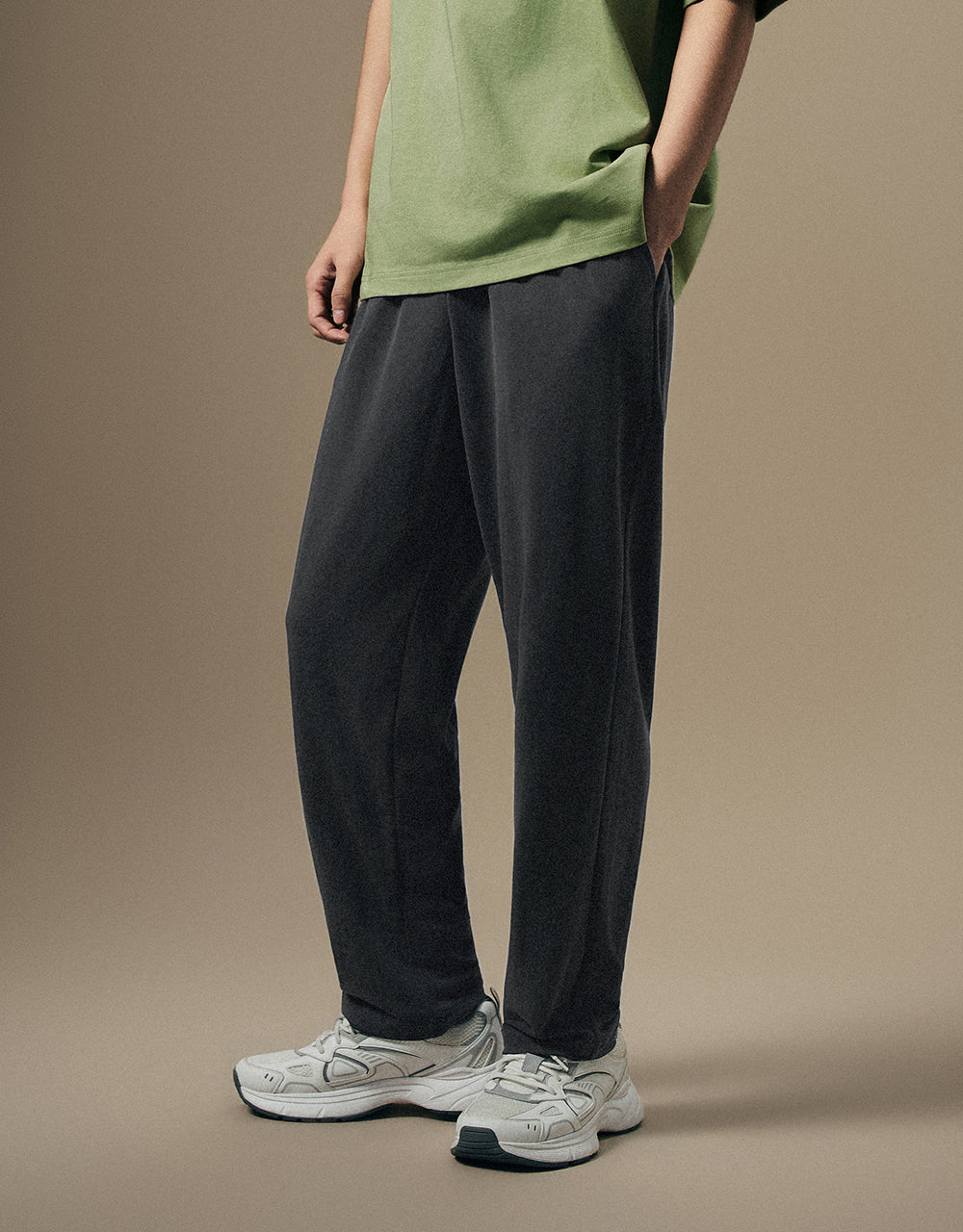 Drawstring Waist Knitted Straight Pants