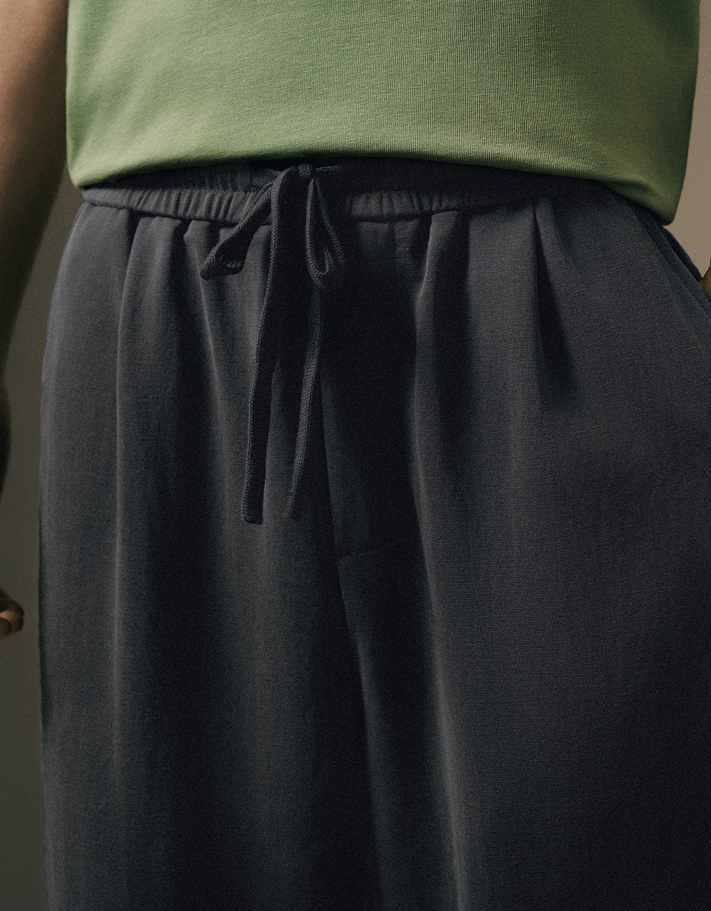 Drawstring Waist Knitted Straight Pants