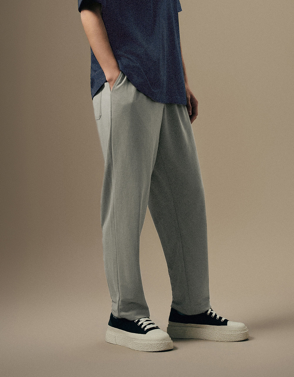 Drawstring Waist Knitted Straight Pants