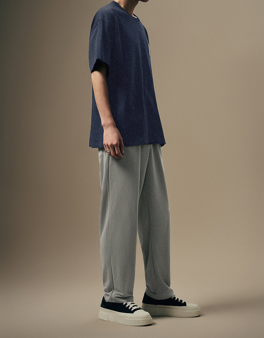 Drawstring Waist Knitted Straight Pants