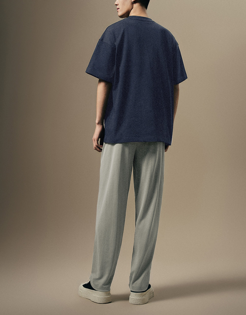 Drawstring Waist Knitted Straight Pants