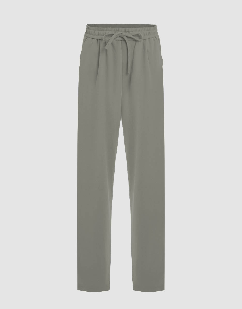 Drawstring Waist Knitted Straight Pants