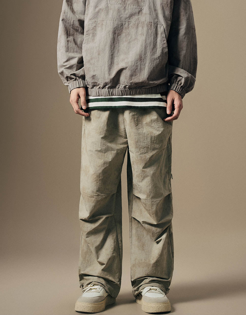 Drawstring Waist Straight Pants
